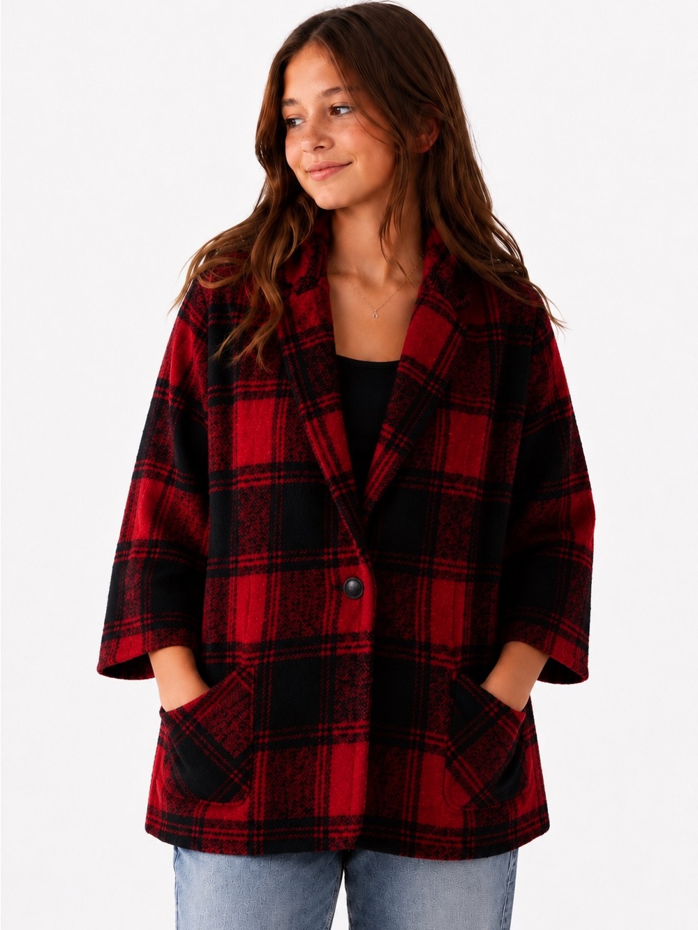 Hayden Los Angeles plaid jacket size 13/14 NWT
